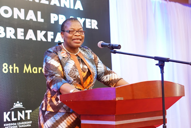  - Former Vice President World Bank - Africa Region, Dr. Oby Ezekwesili delivers her speech during the 2018 Tanzania National Prayer Breakfast in Dodoma.