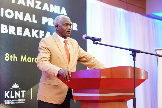  - Dodoma RC, Hon. Dr. Binilith Mahenge speaking to participants during the 2018 Tanzania National Prayer Breakfast in Dodoma.